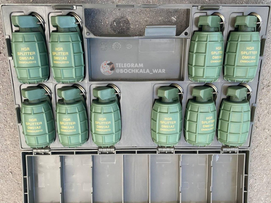 DM51A2 grenades in a carrying case.